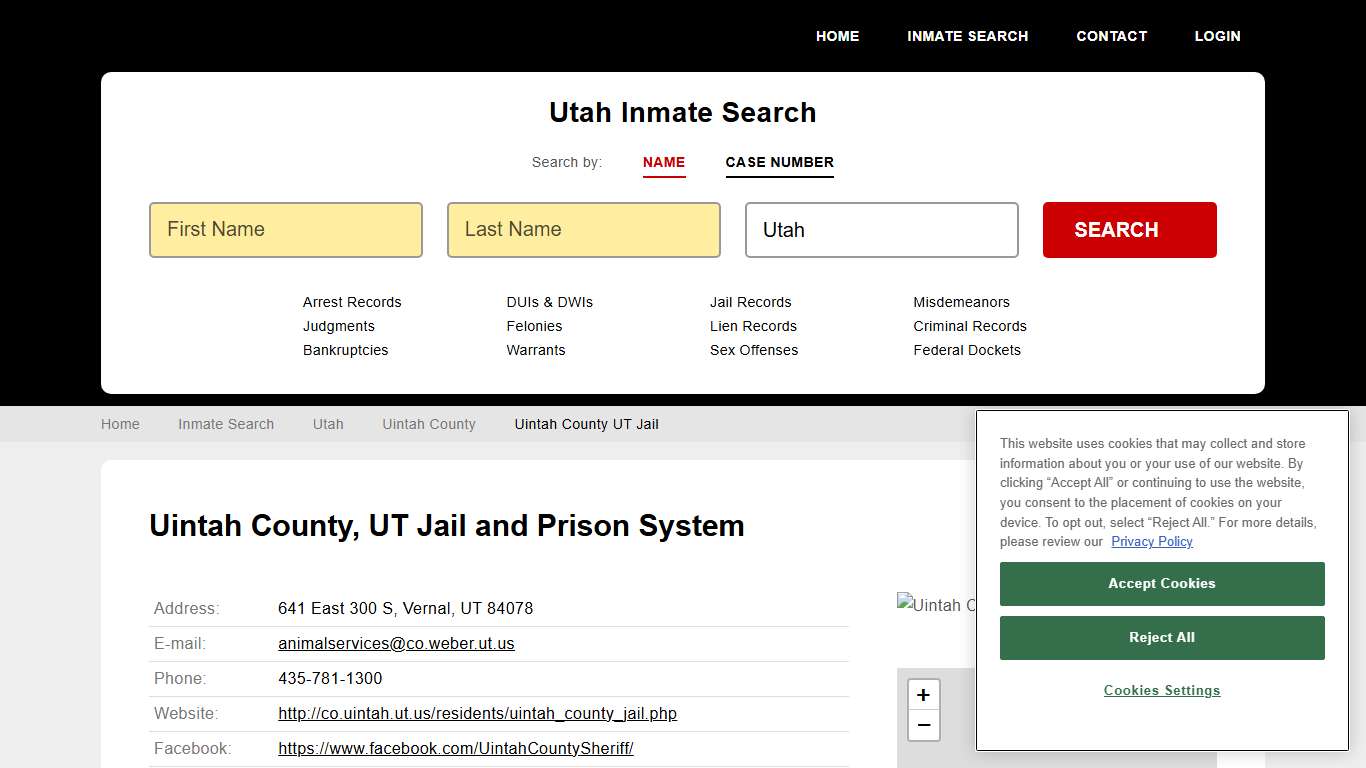 Uintah County UT Jail Inmate Records Search, Utah - StateCourts