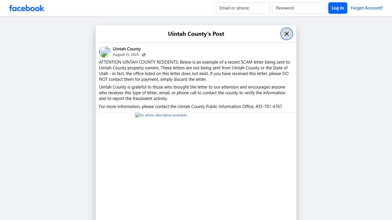 Uintah County - ATTENTION UINTAH COUNTY RESIDENTS: Below... Facebook